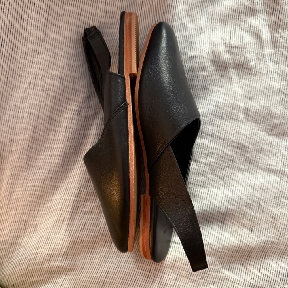 St. Agni Aleta Black Slingback Leather Mules - Picture 4 of 7